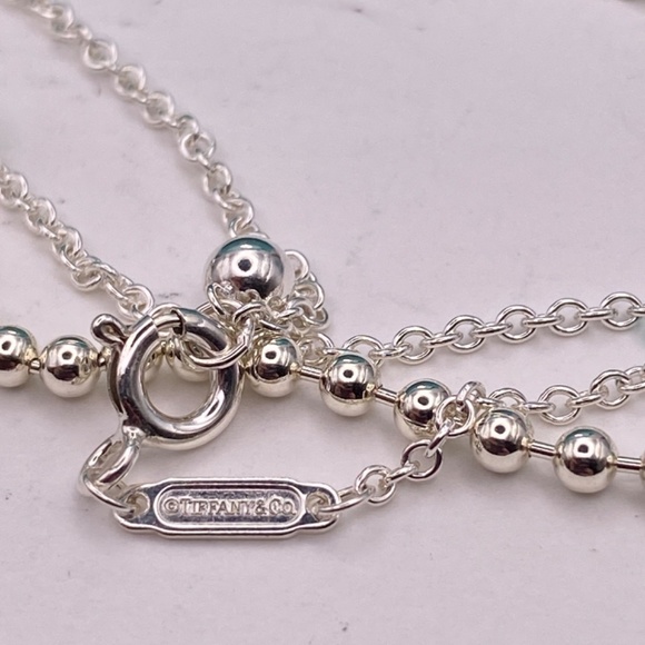 Tiffany & Co. Large Oval Splash Necklace Tiffany Blue Enamel Retired 28”-30” - Picture 5 of 6